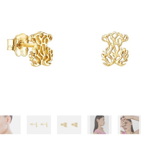 Tous Jewelry - Tous Wired Spanish Bear With Mini Gold Brambles Pin Studs Earrings